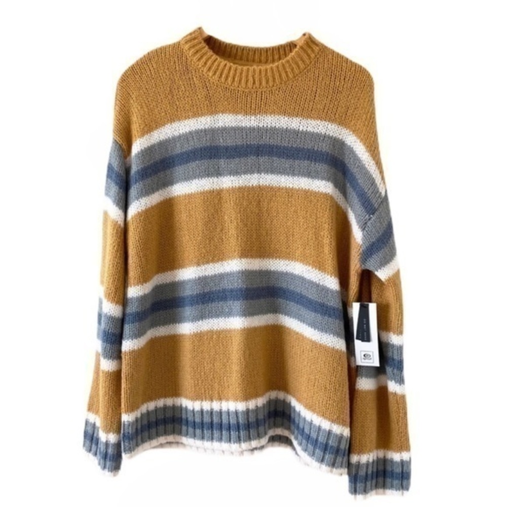 NWT Rip Curl Oversized Mock Neck Stripes Sweater Y2k Vintage Retro Vibe